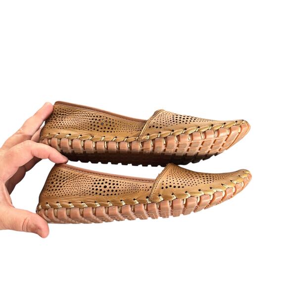 SPRING STEP SLIP-ON LOAFER SHOE in Brown Leather Sz 39 US 8.5 comfort EUC - Picture 9 of 10